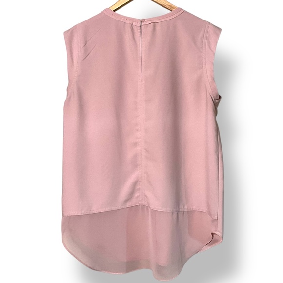 ANTHROPOLOGIE Maison d’Amelie Pink Sleeveless Blouse Hi-Lo Hem Sz M - Picture 4 of 10
